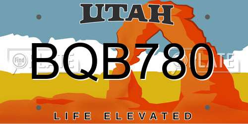 BQB780 Utah License Plate