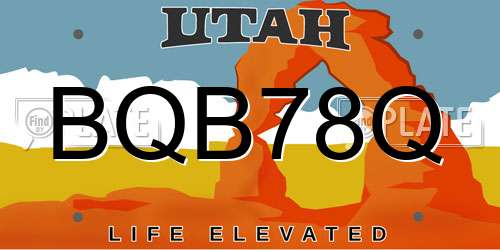 BQB78Q Utah License Plate