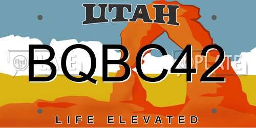 BQBC42 Utah License Plate