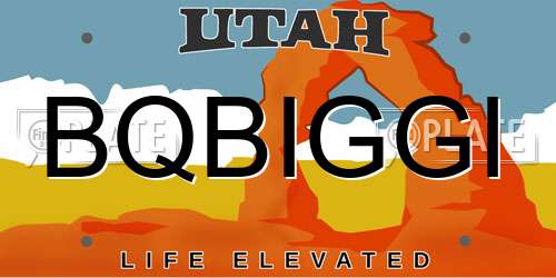 BQBIGGI Utah License Plate