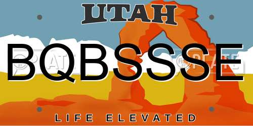 BQBSSSE Utah License Plate