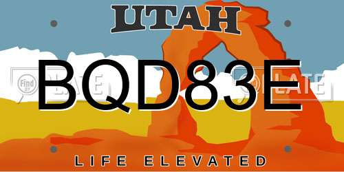 BQD83E Utah License Plate