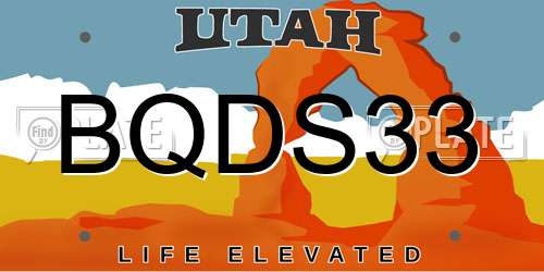 BQDS33 Utah License Plate
