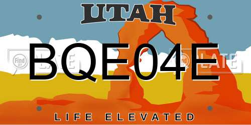 BQE04E Utah License Plate