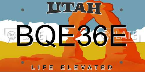 BQE36E Utah License Plate