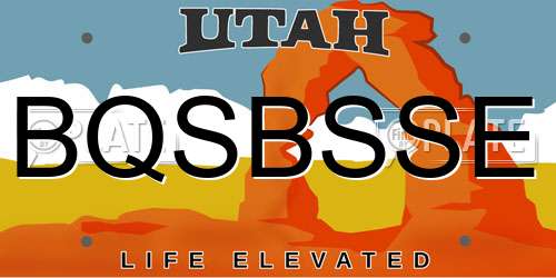BQSBSSE Utah License Plate