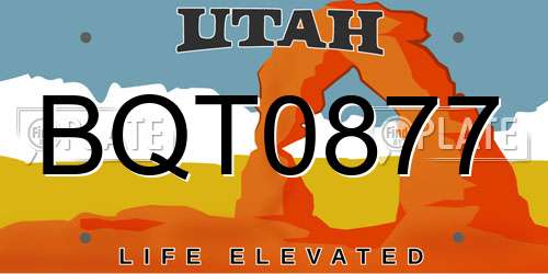 BQT0877 Utah License Plate