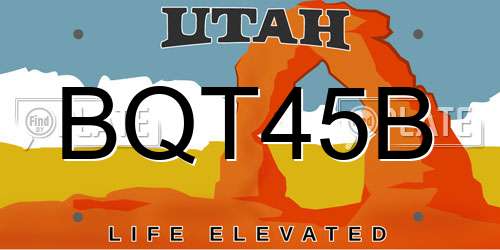 BQT45B Utah License Plate