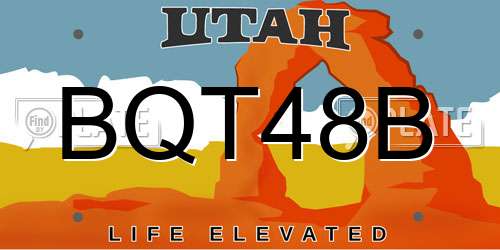 BQT48B Utah License Plate