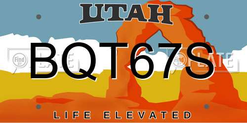 BQT67S Utah License Plate
