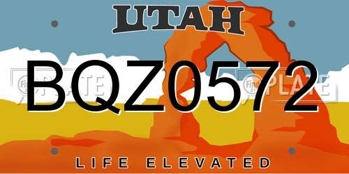 BQZ0572 Utah License Plate