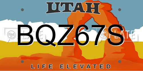 BQZ67S Utah License Plate