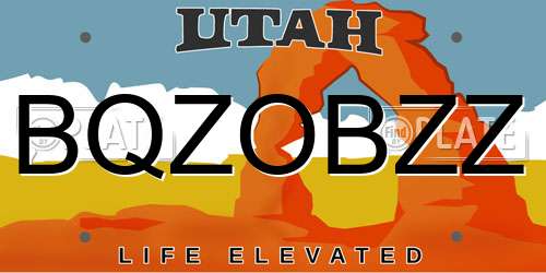 BQZOBZZ Utah License Plate