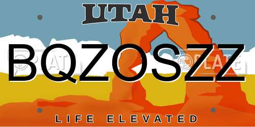 BQZOSZZ Utah License Plate