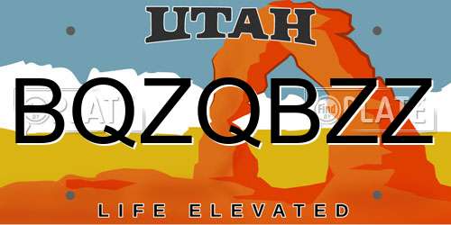 BQZQBZZ Utah License Plate