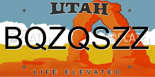 BQZQSZZ Utah License Plate