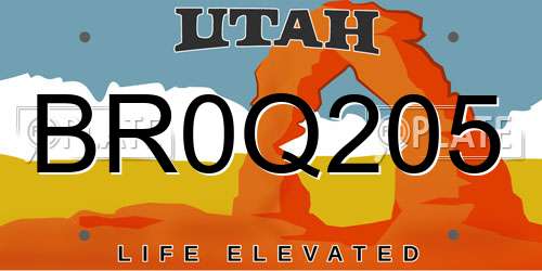 BR0Q205 Utah License Plate