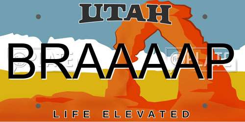 BRAAAAP Utah License Plate