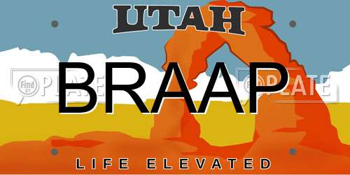 BRAAP Utah License Plate
