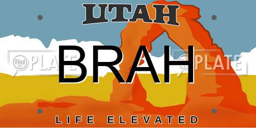 BRAH Utah License Plate