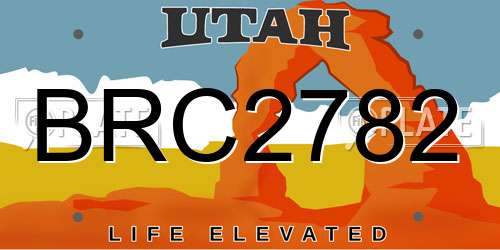 BRC2782 Utah License Plate