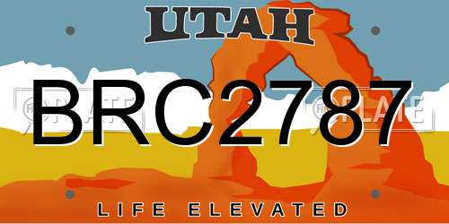 BRC2787 Utah License Plate