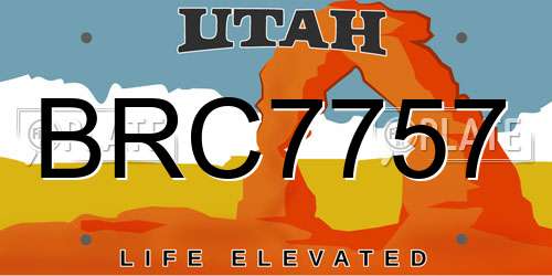 BRC7757 Utah License Plate