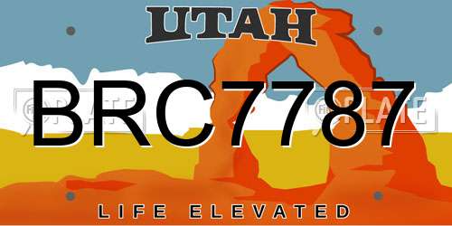 BRC7787 Utah License Plate