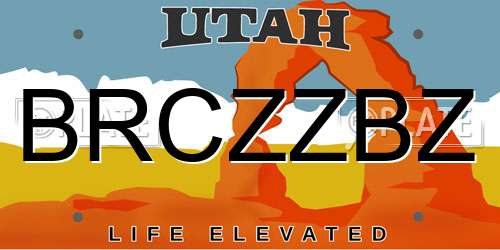 BRCZZBZ Utah License Plate