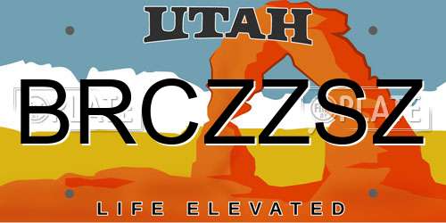 BRCZZSZ Utah License Plate