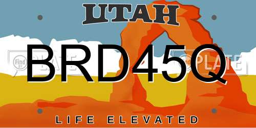 BRD45Q Utah License Plate