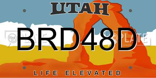 BRD48D Utah License Plate