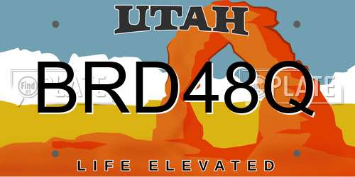 BRD48Q Utah License Plate