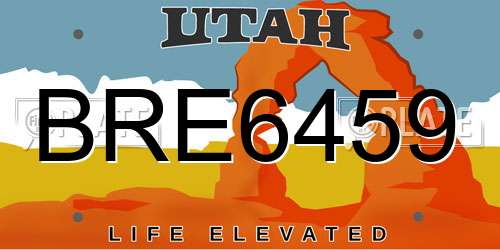 BRE6459 Utah License Plate