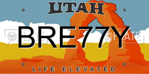 BRE77Y Utah License Plate