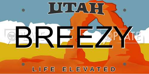 BREEZY Utah License Plate