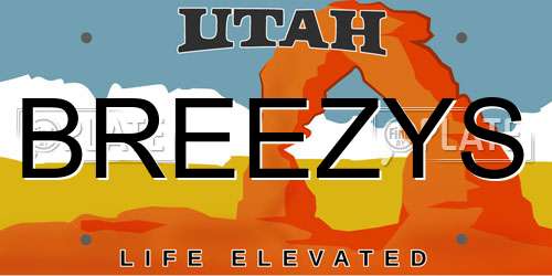 BREEZYS Utah License Plate