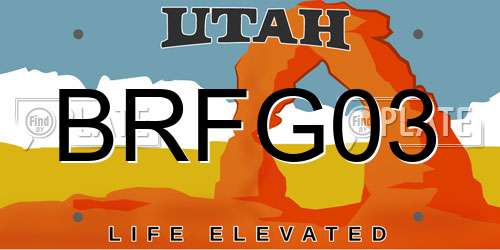 BRFG03 Utah License Plate