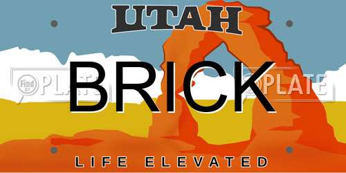 BRICK Utah License Plate