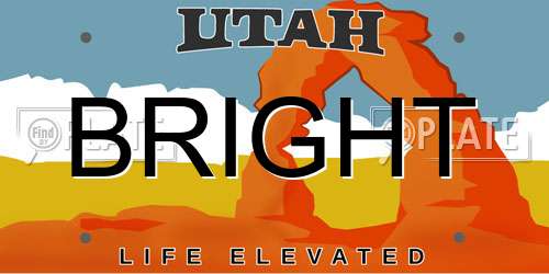 BRIGHT Utah License Plate