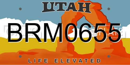 BRM0655 Utah License Plate