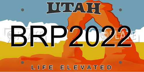 BRP2022 Utah License Plate