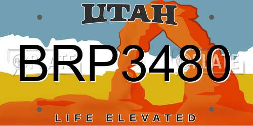 BRP3480 Utah License Plate