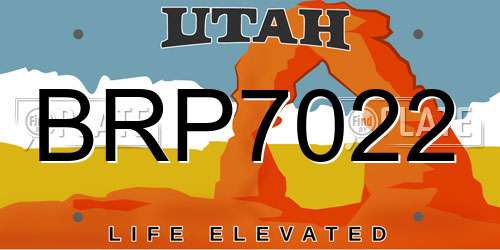 BRP7022 Utah License Plate