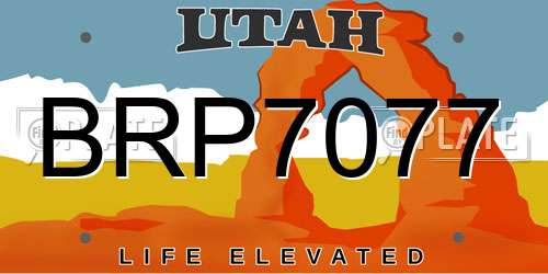 BRP7077 Utah License Plate