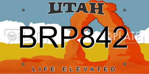 BRP842 Utah License Plate