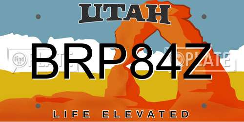 BRP84Z Utah License Plate