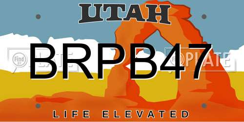 BRPB47 Utah License Plate