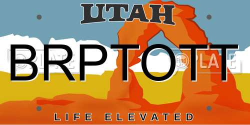 BRPTOTT Utah License Plate