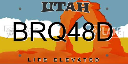 BRQ48D Utah License Plate